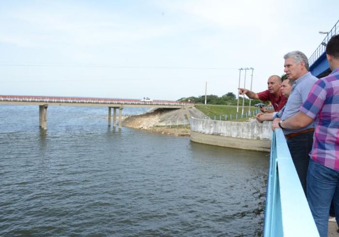 sancti spiritus, presidente de cuba, miguel diaz-canel, intensas lluvias en sancti spiritus, presa zaza