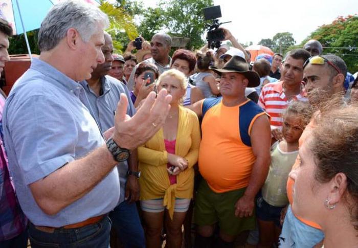 sancti spiritus, presidente de cuba, miguel diaz-canel, intensas lluvias en sancti spiritus