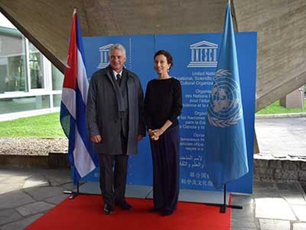 cuba, miguel diaz-canel, unesco, presidente de cuba, francia