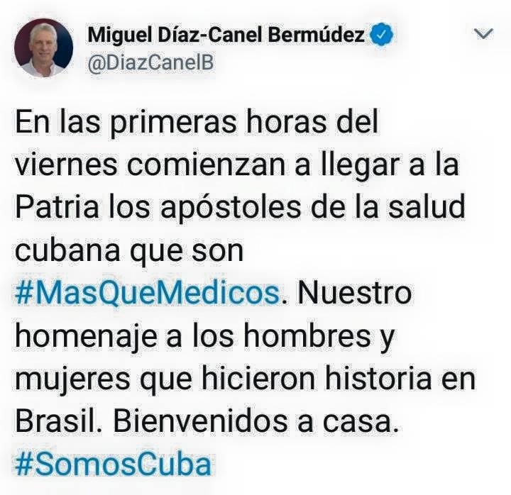 cuba, brasil, mas medicos, medicos cubanos, miguel diaz-canel, presidente de cuba