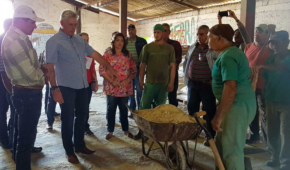 sancti Spíritus, presidente de cuba en sancti spiritus, miguel diaz-canel bermudez, la sierpe, sur del jibaro, empresa agroindustrial de granos