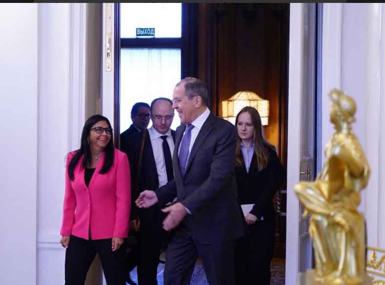 La vicepresidenta venezolana Delcy Rodríguez elogió los resultados de su visita a Ruia. (Foto: TeleSUR)