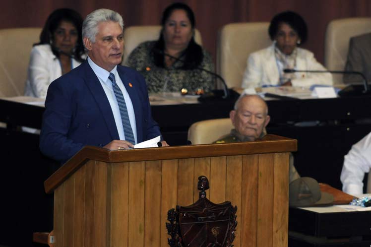 El presidente cubano clausuró la tercera sesión extraordinaria de la Asamblea Nacional del Poder Popular. (Foto: PL)