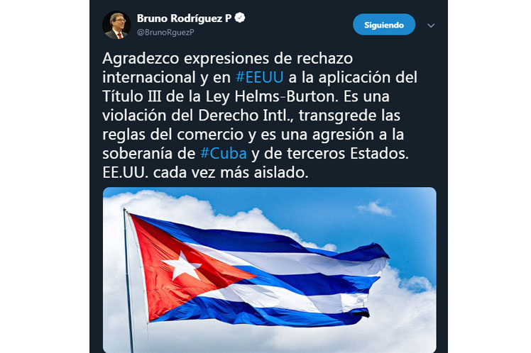 Bruno Rodríguez agradeció el apoyo internacional contra la hostilidad de EE.UU. hacia Cuba. (Foto: PL)