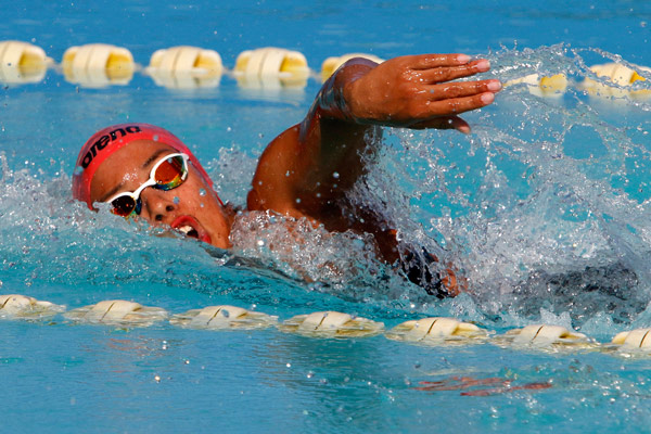 La representación espirituana rinde una buena faena en la Copa Marcelo Salado de Natación. Foto: Roberto Morejón.