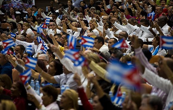 Momento de la clausura del Congreso de la CTC. (Foto: Cubadebate)