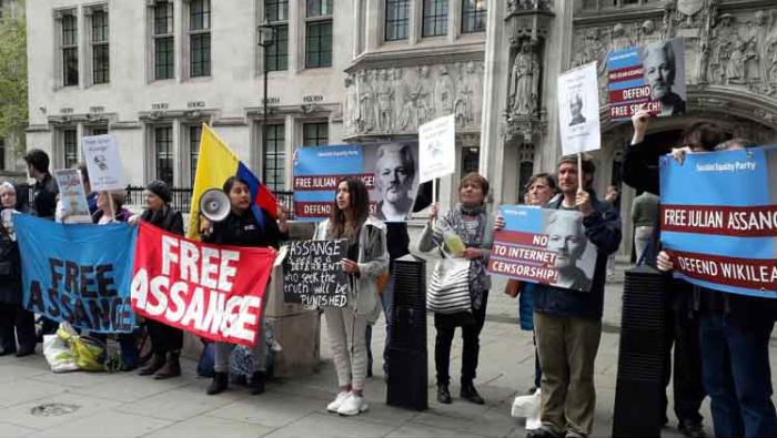 Assange, londres, manifestacion