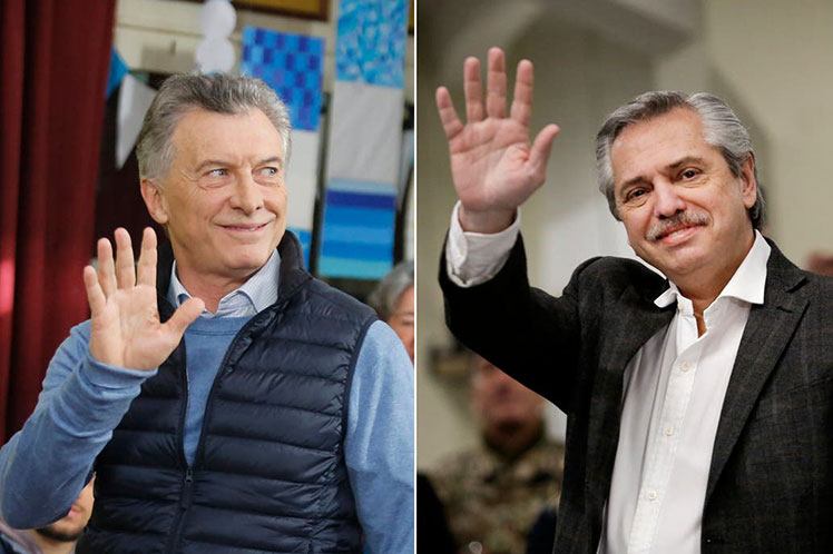 El presidente-candidato Mauricio Macri y el aspirante por el Frente de Todos, Alberto Fernández, resultan los candidatos con mayores opciones de triunfo. (Foto: PL)