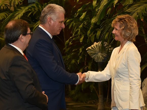 Recibe Díaz-Canel a la Excma. Sra. Heidrun Tempel, Embajadora de la República Federal de Alemania. 