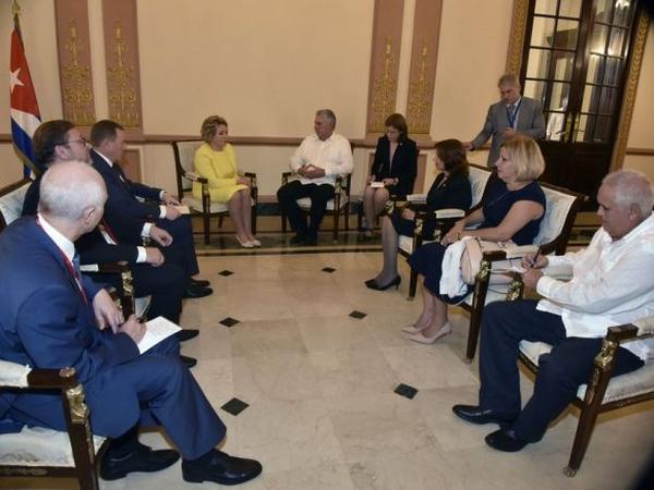 Diaz-Canel and Raul received the President of the Council of the Russian Federation