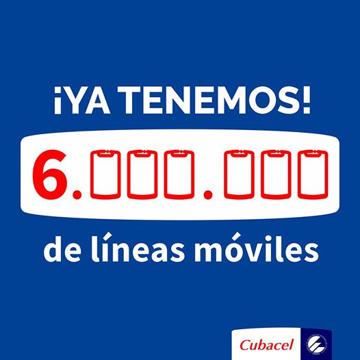 ¡Ya #Cuba?? cuenta con 6 Millones de clientes móviles! Gracias al esfuerzo, compromiso y amor de los trabajadores de @ETECSA_Cuba, aportando al proceso de informatización y en saludo al Aniversario de la Revolución. Desde la provincia de Sancti Spíritus, el usuario JORGE YUNIESKY MORALES GONZALEZ fue nuestro Cliente 6MM, Felicitaciones!!! 