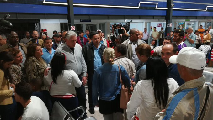 En la Terminal de Ómnibus Nacionales. (Foto: Presidencia de la República)