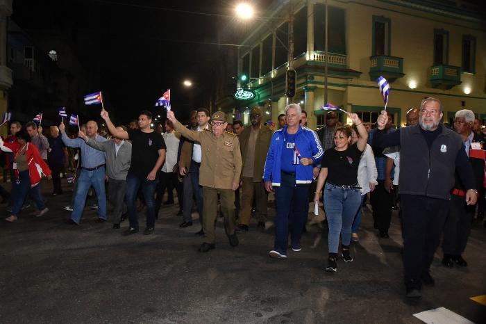 cuba, jose marti, marcha de las antorchas, raul castro, miguel diaz-canel, presidente de la republica de cuba, primer ministro, manuel marrero