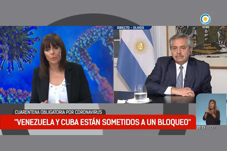 Todos los países tienen derechos a vivir bien y sanos, aseguró el presidente argentino durante una entrevista televisiva. (Foto: PL)