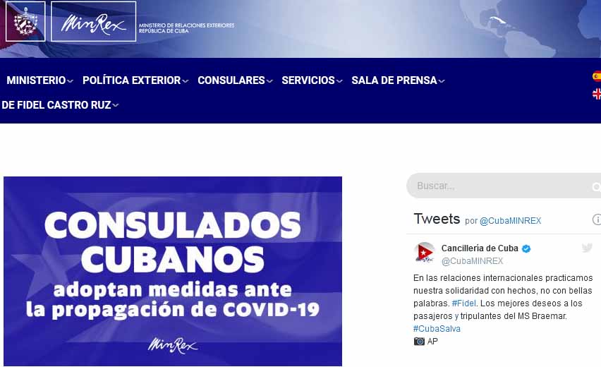 La nota fue publicada en la web del Ministerio de Relaciones Exteriores de Cuba.