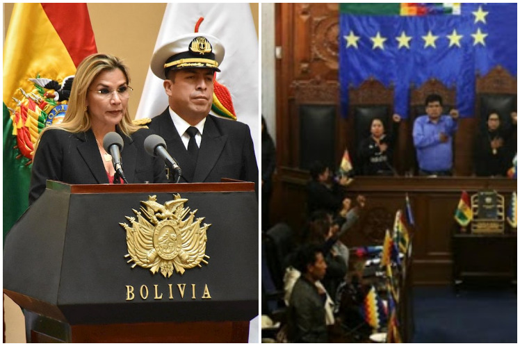 Jeanine Áñez lanzó ataques y acusaciones contra la Asamblea  Legislativa Plurinacional. (Foto: PL)