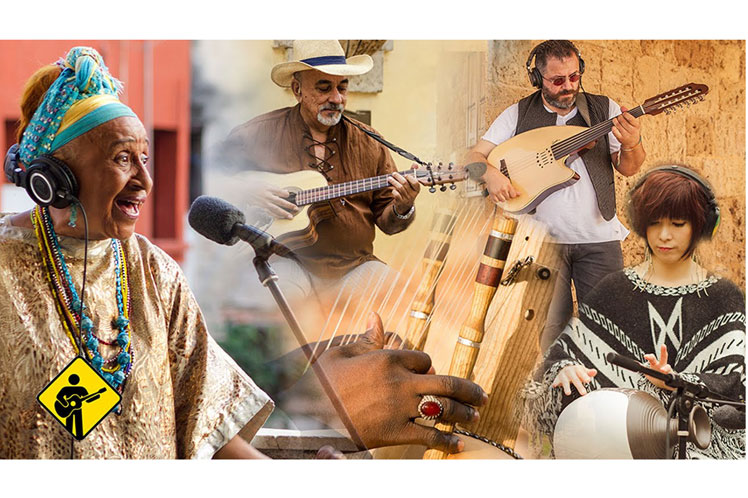 El tresista Pancho Amat, el pianista Roberto Carcassés y la cantante Teté García Caturla, junto a otros, aparecen en este video musical. (Foto: PL)