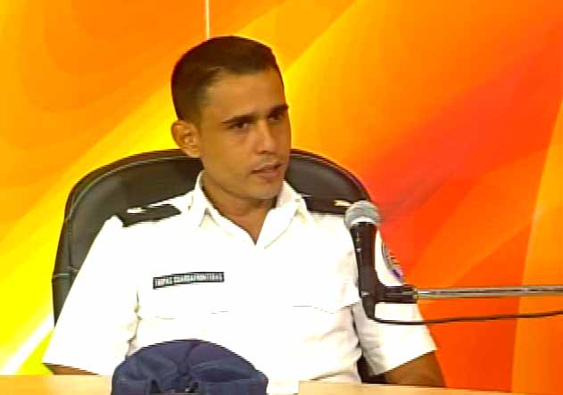 Daikel Hernández Román, capitán del Puerto de Casilda de las Tropas Guardafronteras. (Foto: Tomada de Centrovisión)
