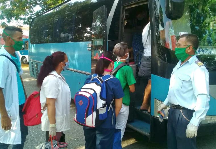 sancti spiritus, transporte, omnibus nacionales, salud publica, centros asistenciales, coronavirus, covid-19