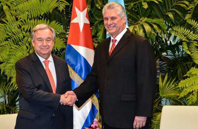 cuba, onu, miguel diaz-canel, presidente de la republica de cuba, antonio guterres, carta onu