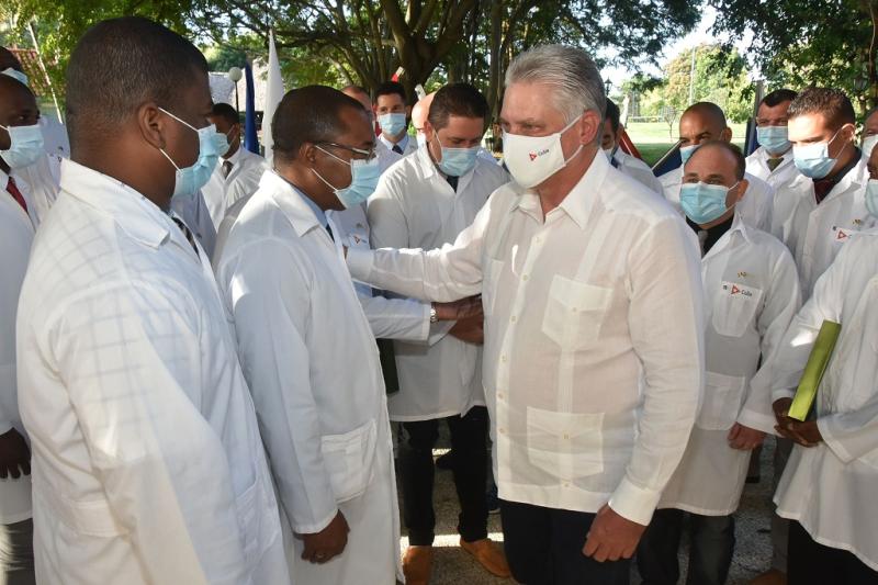 cuba, contingente henry reeve, miguel diaz-canel, turin, san vicente y las granadinas