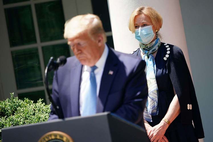 Ahora el centro de los ataques de Trump fue Deborah Birx, quien coordina la respuesta de la Casa Blanca al coronavirus SARS-Cov-2. (Foto: PL)