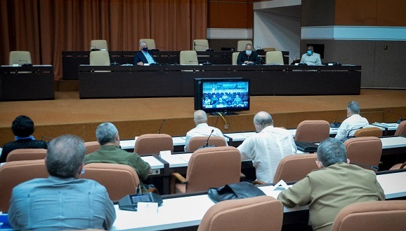 La reunión del Grupo Temporal para la prevención y control del nuevo coronavirus se realizó este martes en el Palacio de las Convenciones. (Foto: Estudios Revolución)