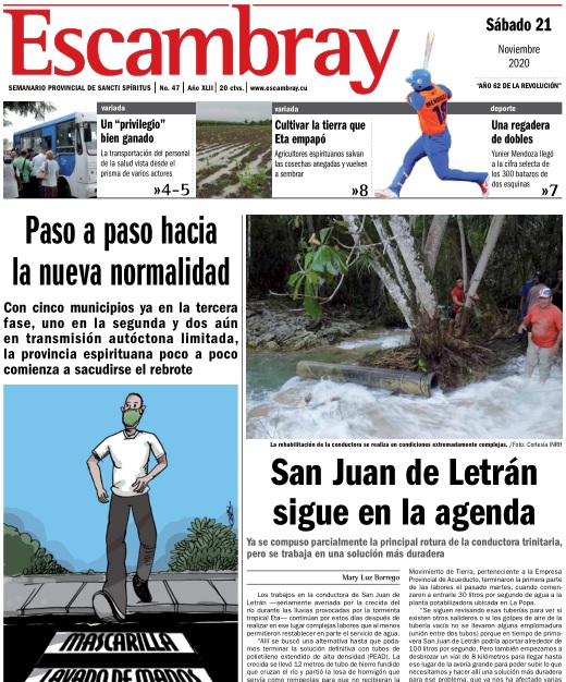 Escambray impreso 21 de noviembre, 2020