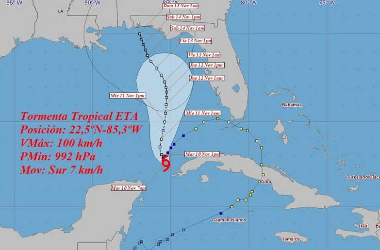 cuba, tormenta tropical eta, ciclones