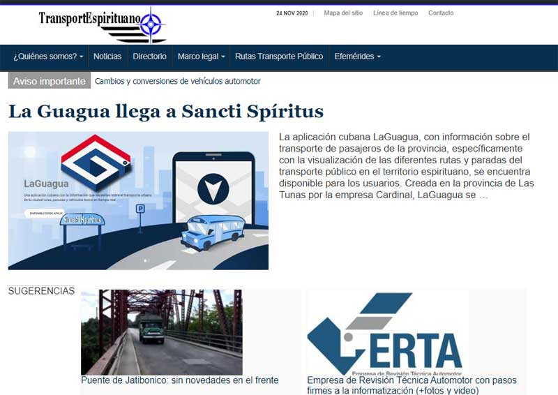 sancti spiritus, sitio web