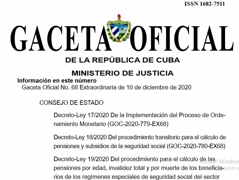 La Gaceta Oficial publicó ocho números extraordinarios con las regulaciones de la Tarea Ordenamiento. 