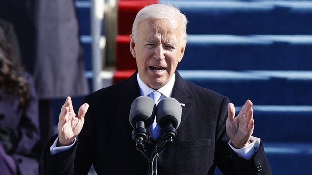 El discurso de Joe Biden revistió indudable intención conciliadora para un país altamente polarizado. (Foto: Reuters)