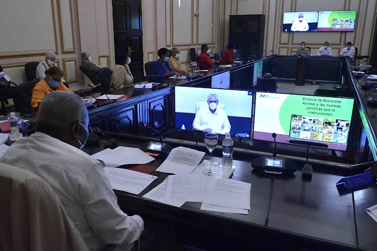 En la reunión, el presidente Miguel Díaz-Canel destacó la importancia de este decreto-ley. Foto: Tony Hernández.