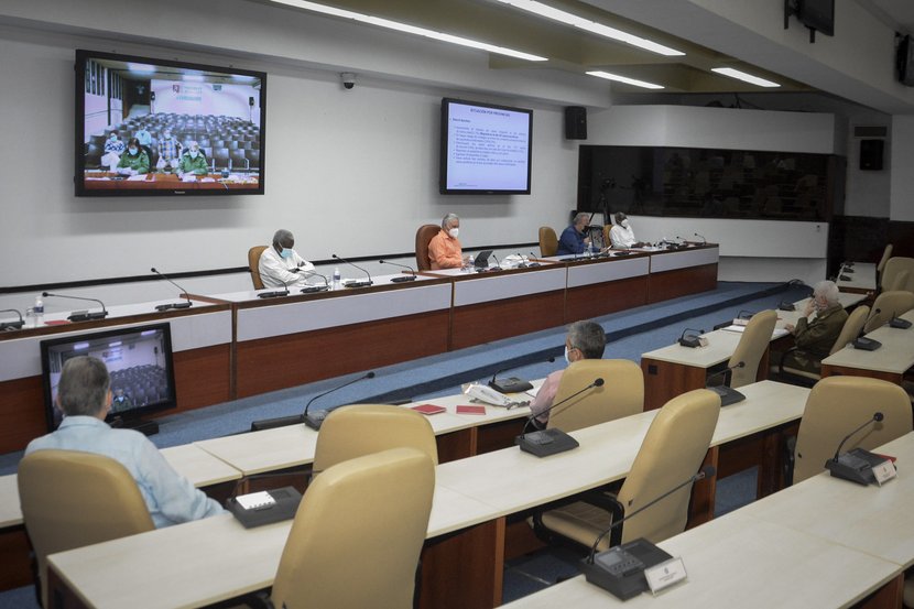 Sancti Spíritus rindió cuentas este miércoles al Grupo Temporal, cuya sesión encabezaron Díaz-Canel y Manuel Marrero. (Foto: Estudios Revolución)