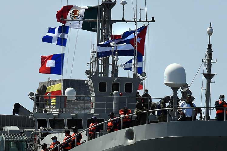 Este es el primero de tres barcos enviados por México con ayuda humanitaria. (Foto: PL)