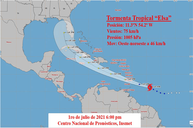 Elsa ganó más en organización e intensidad, con numerosa actividad de chubascos, lluvias y tormentas eléctricas.