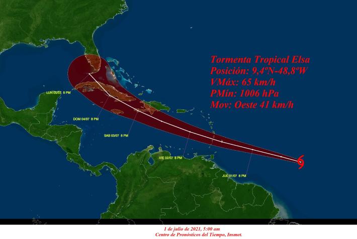 cuba, meteorologia, tormenta tropical elsa, ciclon, insmet