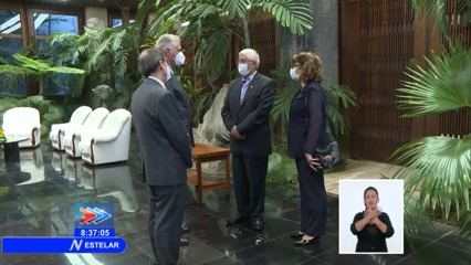 Díaz-Canel agradeció el apoyo en el enfrentamiento a la covid y la solidaridad de Bolivia frente al bloqueo. (Foto: Captada de la TV)