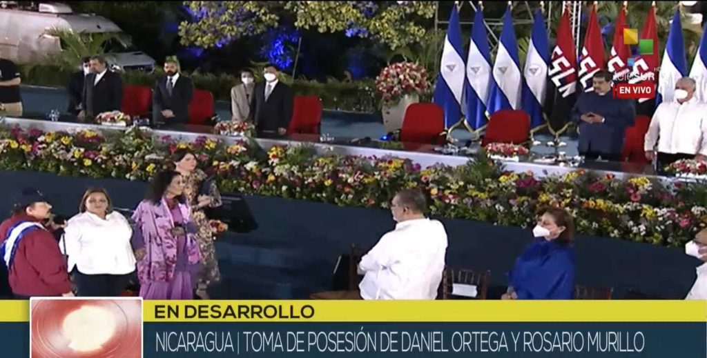 Escena del acto de juramentación del presidente de Nicaragua, Daniel Ortega. (Foto: TeleSUR)