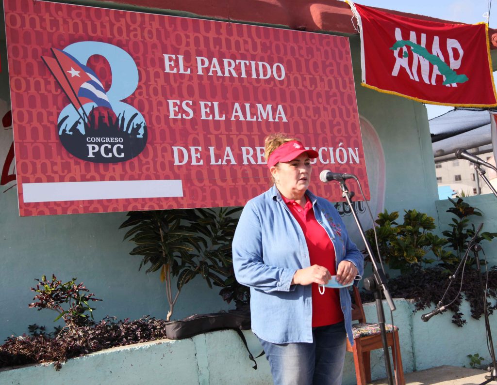 La primera secretaria del PCC en Sancti Spíritus intervino en la ceremonia en la que se convocó a las actividades por el primero de Mayo.