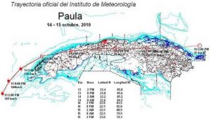 Paula (11 – 15 octubre): Decimoctava depresión tropical de la temporada que llegó a convertirse en Huracán categoría 2