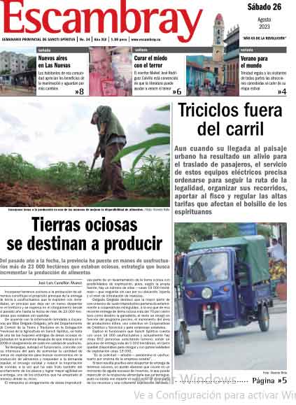 Escambray Edición impresa 26 de agosto