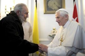 Encuentro del Santo Padre con el compañero Fidel Castro.