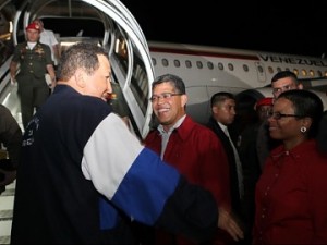 Chavez fue recibido por el vicepresidente Elías Jaua.
