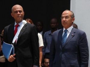 Michel Martelly y Felipe Calderón.