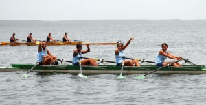 Las muchachas del bote cuatro par de SS,categoría 14-15 años, son candidatas a medallas.