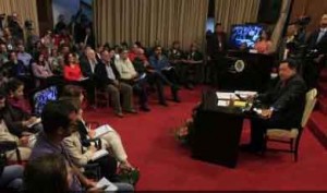 Chávez durante el encuentro con la prensa este martes en el Palacio de Miraflores.