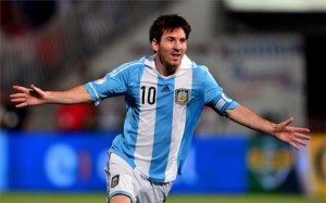 Leo Messi marcó el primer gol del partido Argentina-Chile.