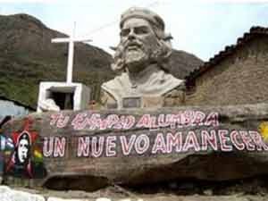 Imagen del Che en La Higuera.
