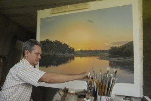 En el lienzo, Perdomo exterioriza su preocupación por el medio ambiente.